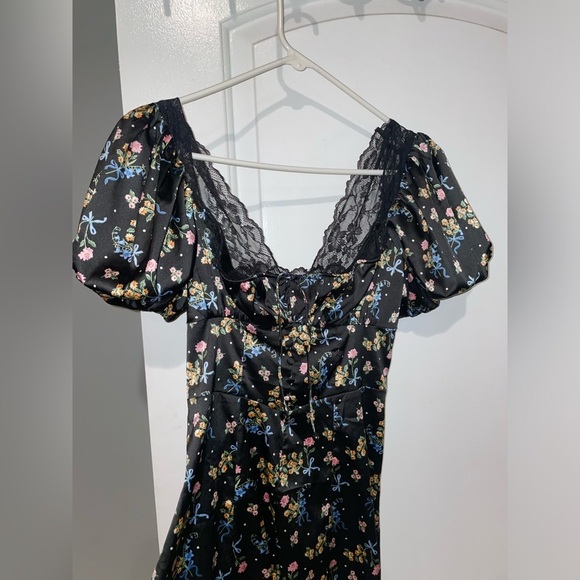New! For Love & Lemons Black Floral & Lace August Mini Dress 🖤 XS - Picture 12 of 14